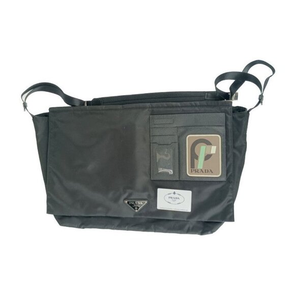 Prada Shoulder Bag Messenger Bag 2 Vd013 Black Nylon Leather Flap - Picture 10 of 10